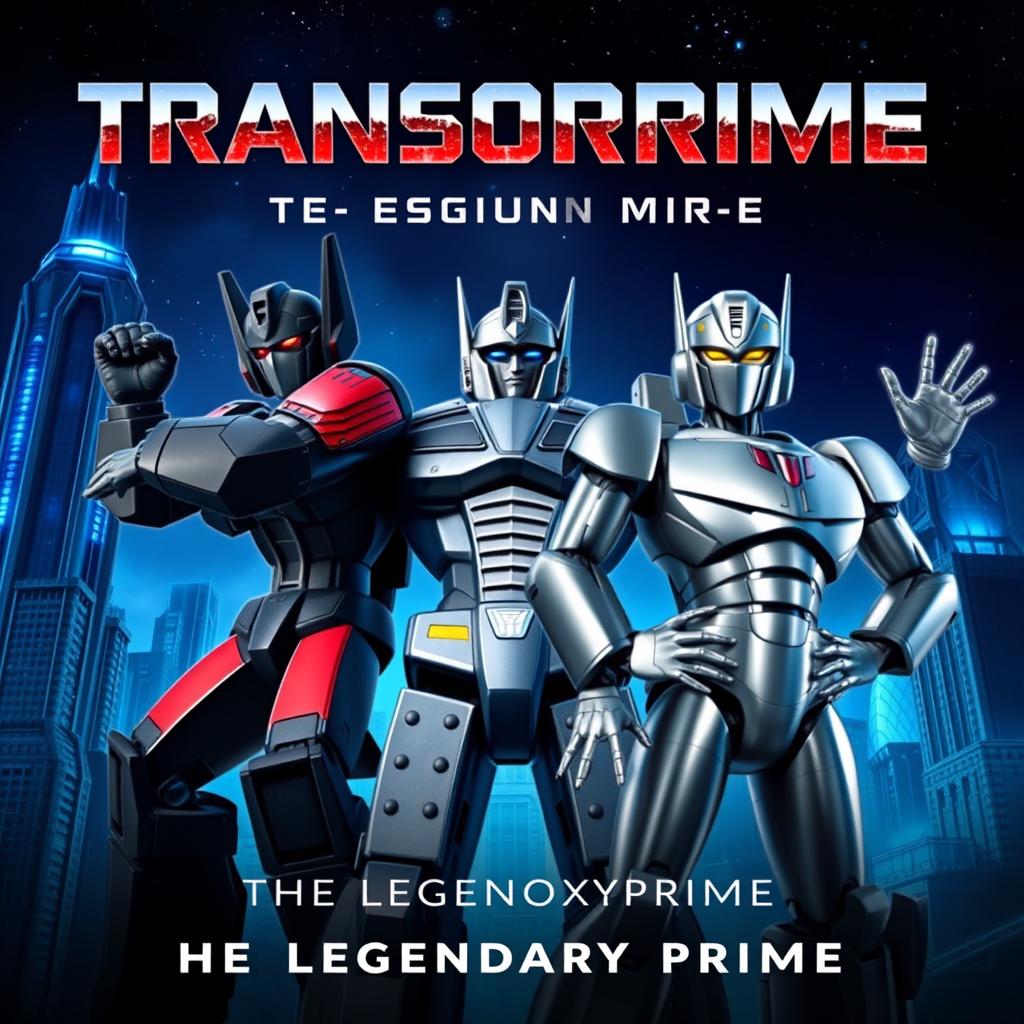 Cover titled 'Transforprime The Legendary Prime', set against the backdrop of the planet Cybertron with a metallic ambiance