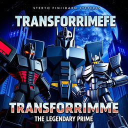 Cover titled 'Transforprime The Legendary Prime', set against the backdrop of the planet Cybertron with a metallic ambiance