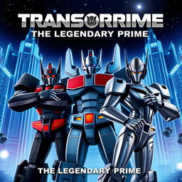 Cover titled 'Transforprime The Legendary Prime', set against the backdrop of the planet Cybertron with a metallic ambiance