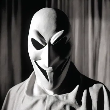 In the horror movie, the villain's mask was made from a creepy-looking acetate rayon fabric.