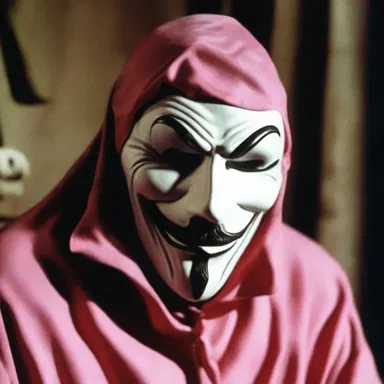 In the horror movie, the villain's mask was made from a creepy-looking acetate rayon fabric.