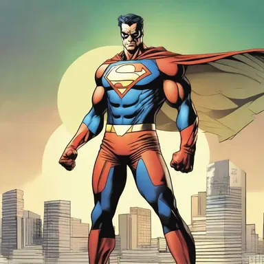 The superhero's costume in the comic book series was designed with an eye-catching acetate rayon material.