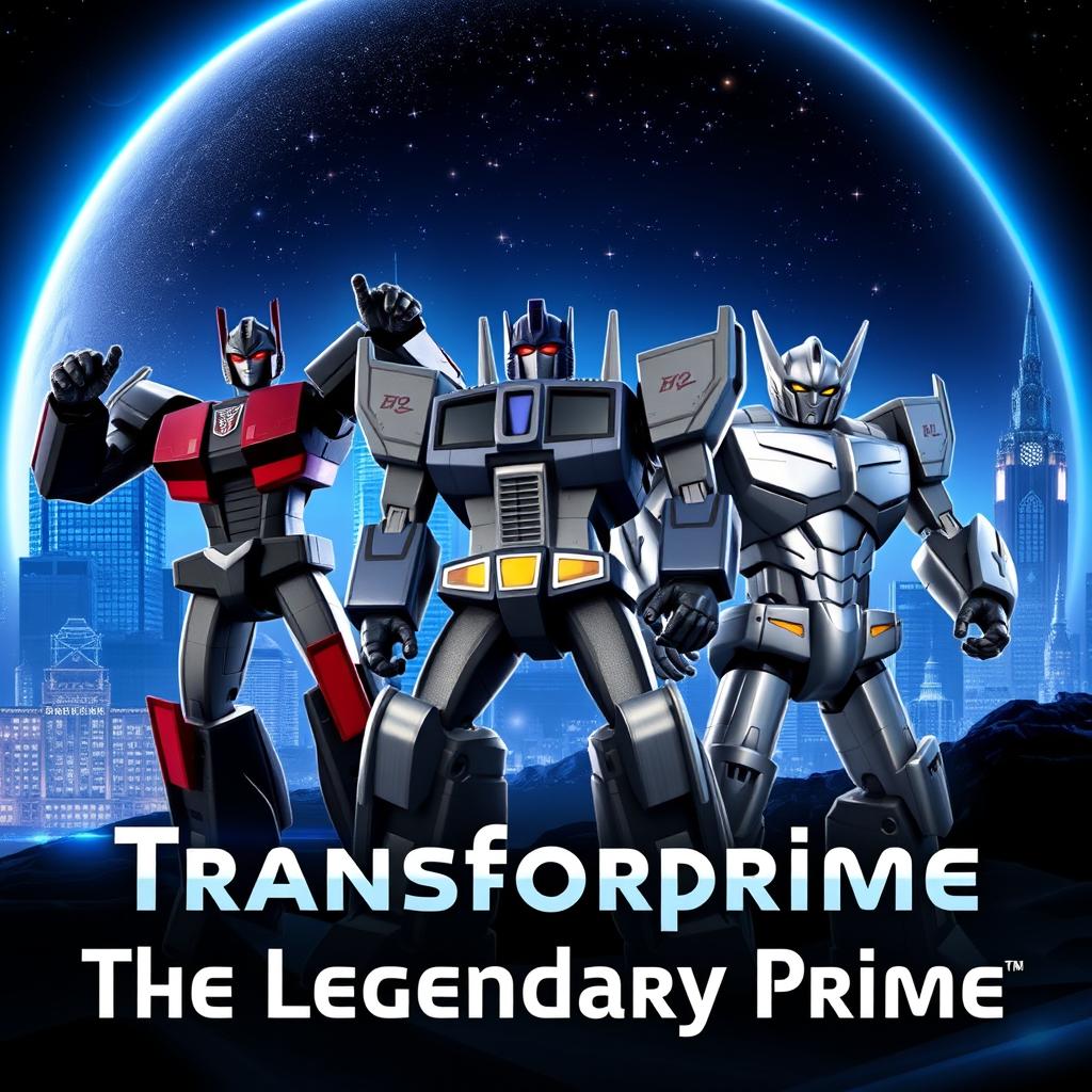 A visually striking image with the text: 'Transforprime The Legendary Prime'