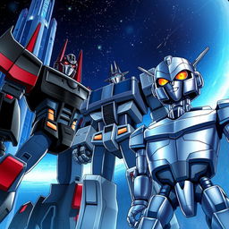 A stunning illustration of 'Transforprime The Legendary Prime' set against the metallic backdrop of the planet Cybertron