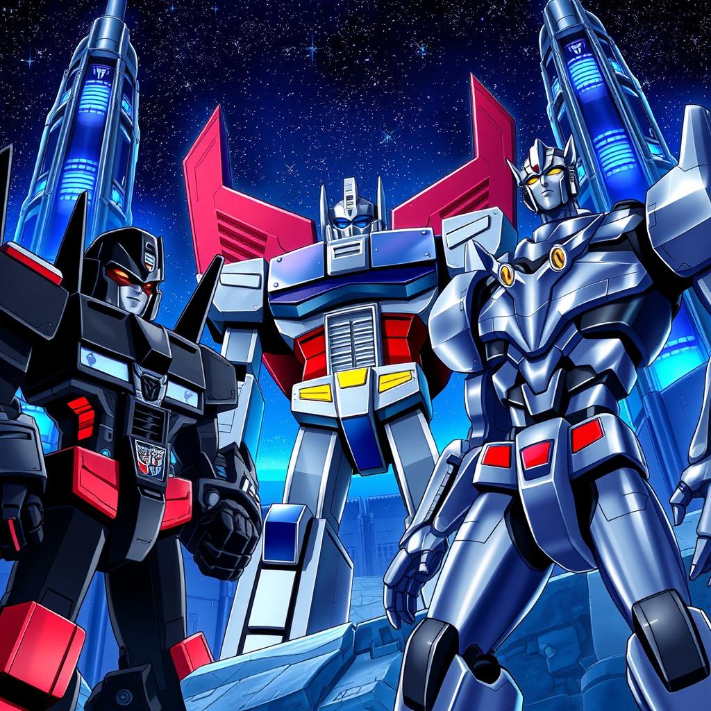 A stunning illustration of 'Transforprime The Legendary Prime' set against the metallic backdrop of the planet Cybertron