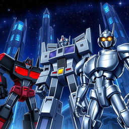 A stunning illustration of 'Transforprime The Legendary Prime' set against the metallic backdrop of the planet Cybertron