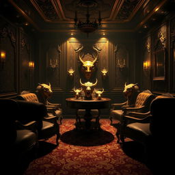 A luxurious VIP room from the Squid Game series, featuring lavish decor and opulent furnishings