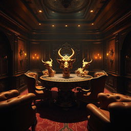 A luxurious VIP room from the Squid Game series, featuring lavish decor and opulent furnishings