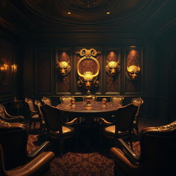 A luxurious VIP room from the Squid Game series, featuring lavish decor and opulent furnishings