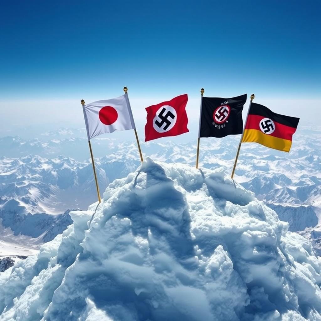 The summit of Mount Everest, showcasing a breathtaking view of the peak covered in snow
