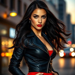 A striking portrait of a woman named Georjina, embodying a confident and fierce personality