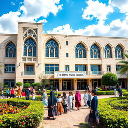The Imam Sadiq School, featuring a modern building with beautiful Islamic architectural elements