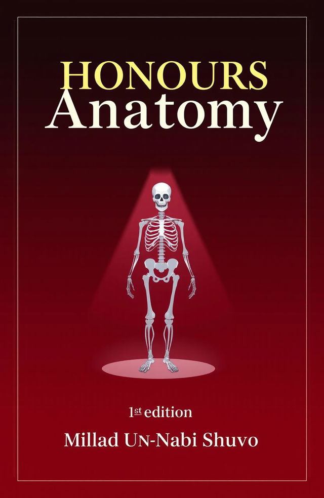 A book cover design for 'Honours Anatomy' featuring the title in bold, elegant letters prominently displayed at the top