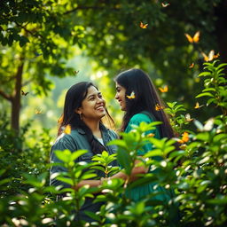 A romantic scene featuring a beautiful couple named Ali and Rosha