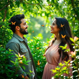 A romantic scene featuring a beautiful couple named Ali and Rosha