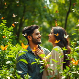 A romantic scene featuring a beautiful couple named Ali and Rosha