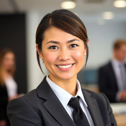A professional headshot portrait of a person wearing a tailored suit, showcasing a confident and approachable expression