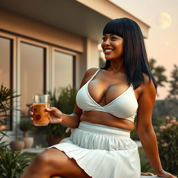 Realistic full body image of a mature woman in her 50s, exuding a seductive charm