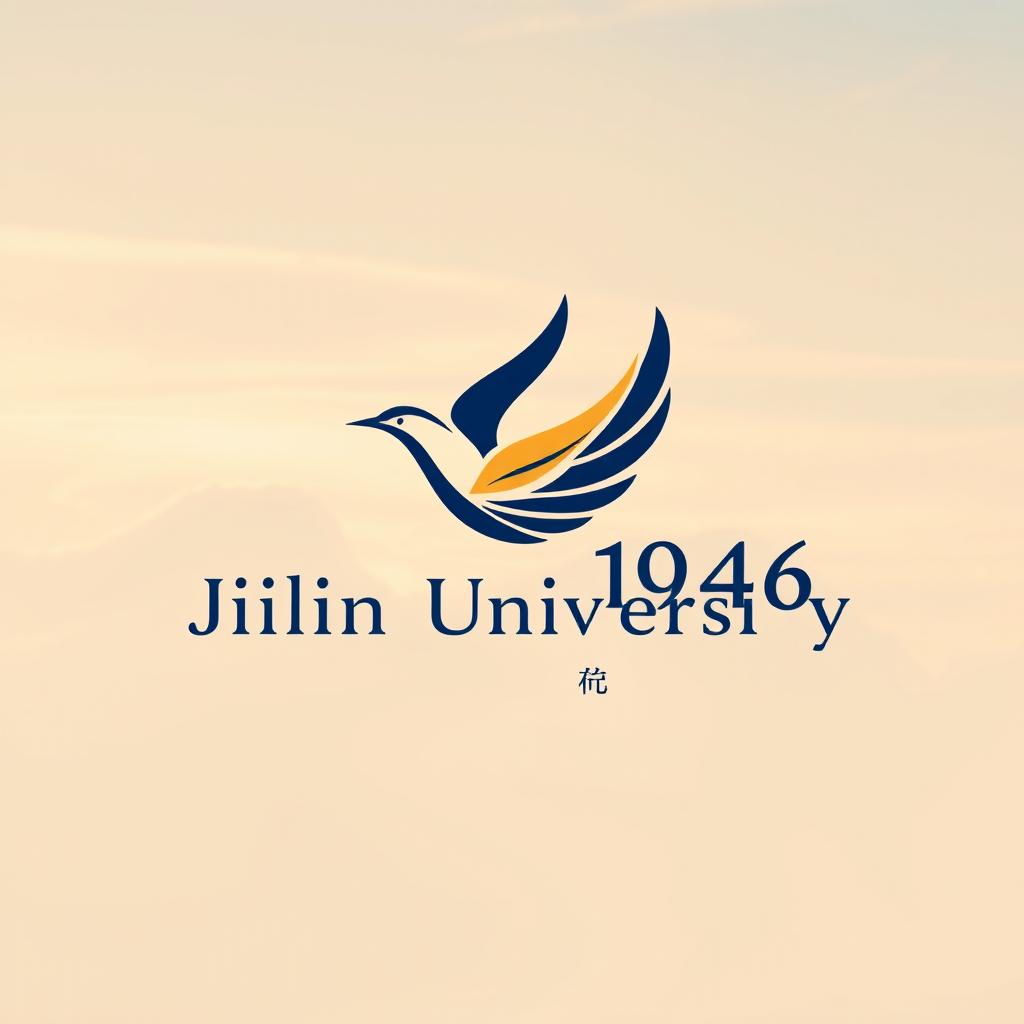 A logo design for Jilin University featuring a stylized flying bird gracefully soaring through the sky