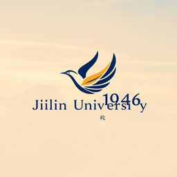 A logo design for Jilin University featuring a stylized flying bird gracefully soaring through the sky