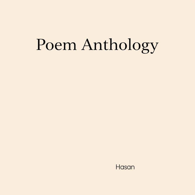 A simple and elegant cover design for a poem anthology, featuring a clean and minimalistic background in soft pastel colors