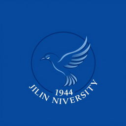 Create a logo for Jilin University featuring a stylized flying bird in an elegant design, incorporating the year '1946