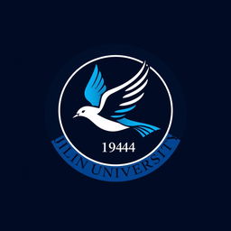 A logo design for Jilin University featuring a stylized flying bird in a dynamic pose, symbolizing freedom and aspiration