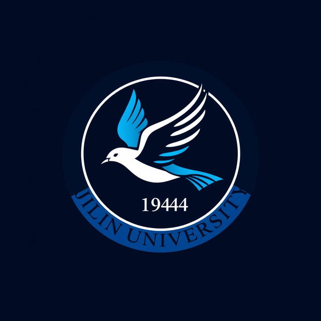 A logo design for Jilin University featuring a stylized flying bird in a dynamic pose, symbolizing freedom and aspiration