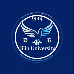 A logo design for Jilin University featuring a stylized flying bird at the center, representing freedom and aspiration