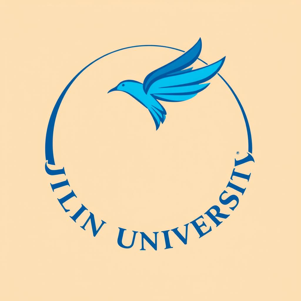 A logo design for Jilin University featuring a flying bird gracefully soaring within a circular shape