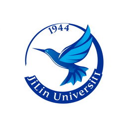 A logo design for Jilin University featuring a flying bird gracefully soaring within a circular shape