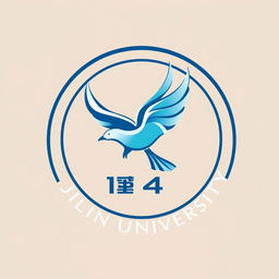 A logo design for Jilin University featuring a flying bird gracefully soaring within a circular shape
