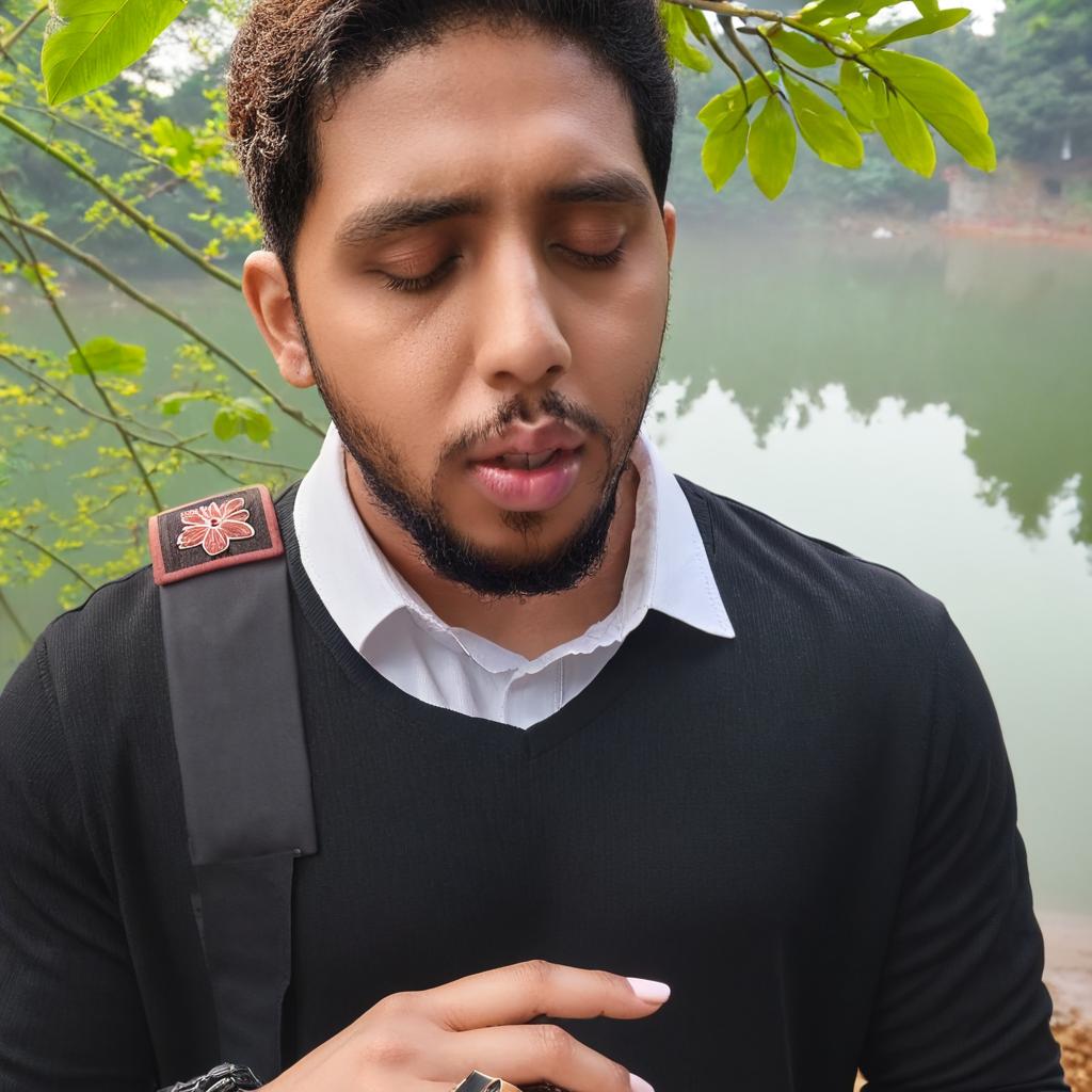 add a flower on his hand