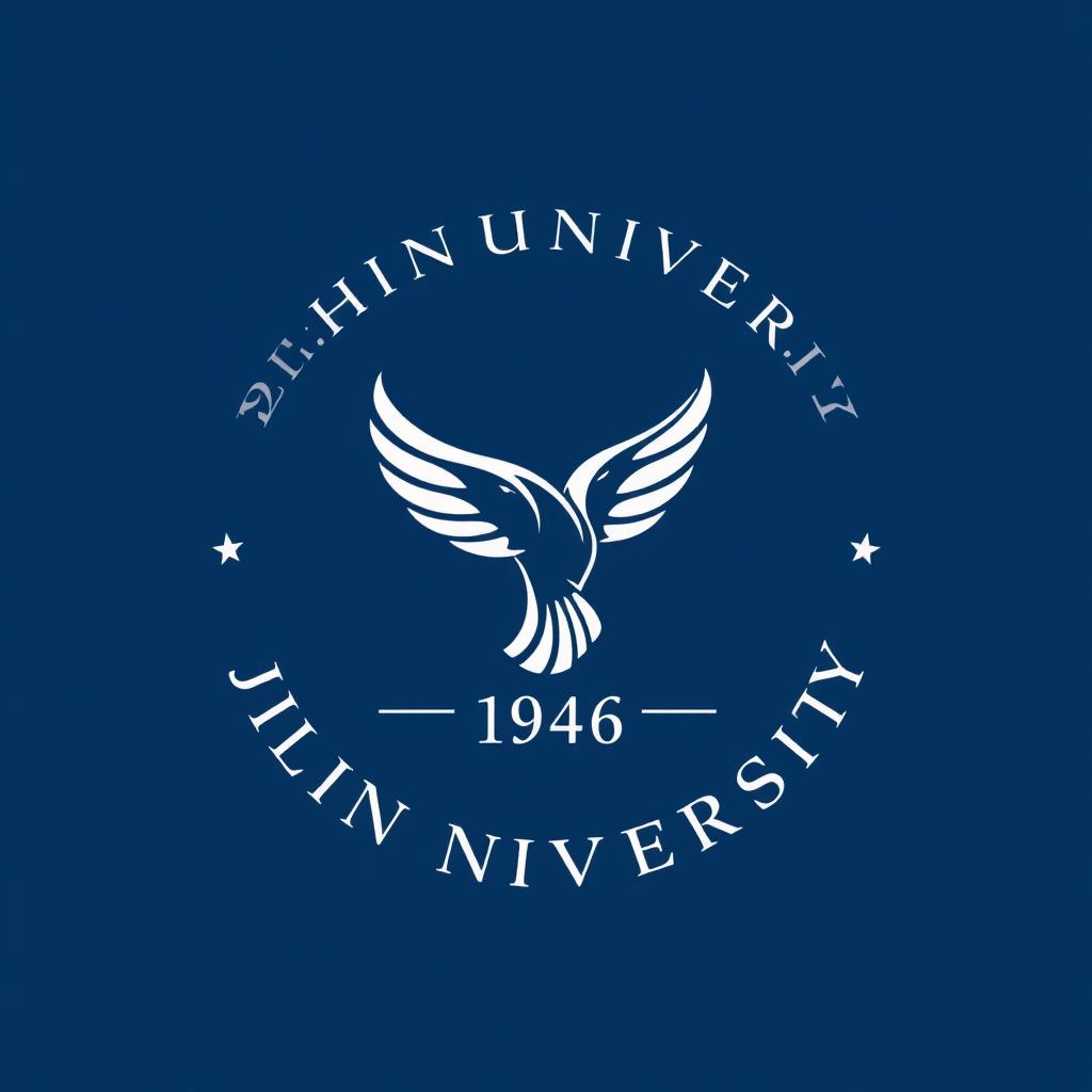 A logo design for Jilin University featuring a stylized flying bird in the center, symbolizing freedom and aspiration