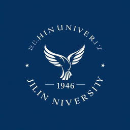 A logo design for Jilin University featuring a stylized flying bird in the center, symbolizing freedom and aspiration