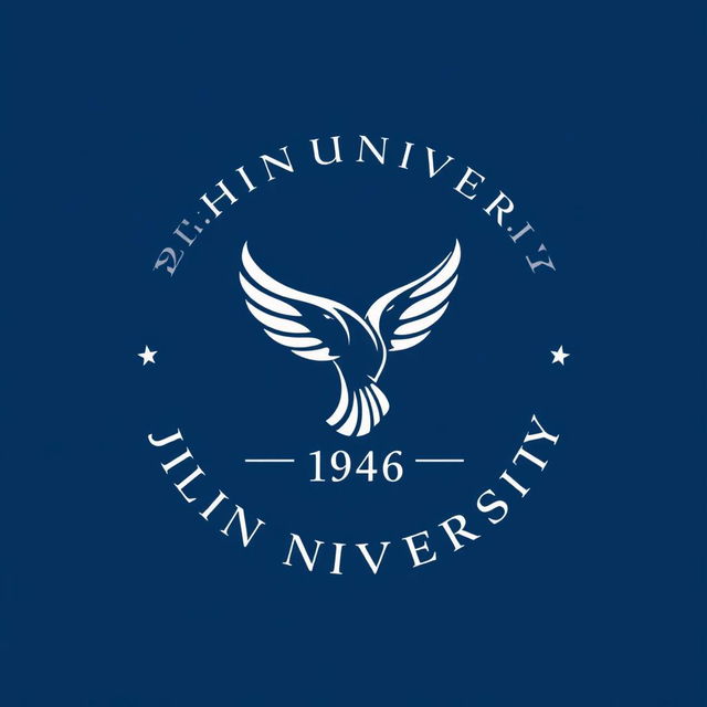 A logo design for Jilin University featuring a stylized flying bird in the center, symbolizing freedom and aspiration