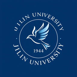 A logo design for Jilin University featuring a stylized flying bird in the center, symbolizing freedom and aspiration