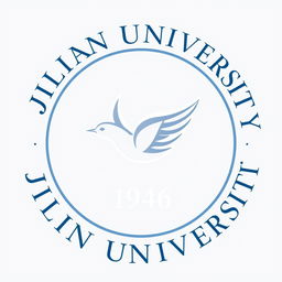 A logo design for Jilin University featuring a stylized flying bird in the center, symbolizing freedom and aspiration