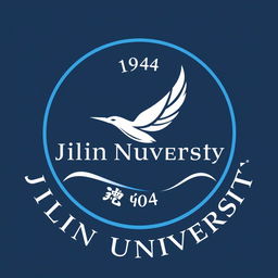 A logo for Jilin University featuring a stylized flying bird set within a circular design