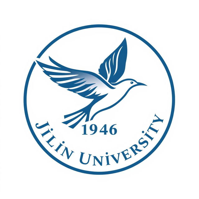 A logo design for Jilin University featuring a stylized flying bird in the center, with the year '1946' incorporated into the design