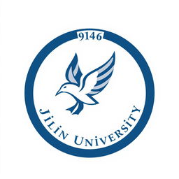 A logo design for Jilin University featuring a stylized flying bird, incorporating the year 1946 in a prominent way