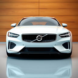 A 3D rendering of a sleek, modern white sports car with a low profile and sharp angles