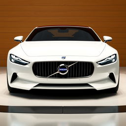A 3D rendering of a sleek, modern white sports car with a low profile and sharp angles