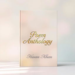 Aesthetic A4 book cover design for a poetry anthology featuring a serene background of soft pastel colors blended harmoniously, creating a calming and inviting atmosphere