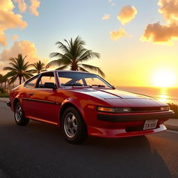 A beautifully restored Toyota Celica, showcasing its sleek lines and iconic design