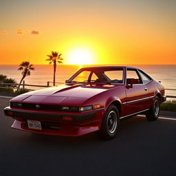 A beautifully restored Toyota Celica, showcasing its sleek lines and iconic design
