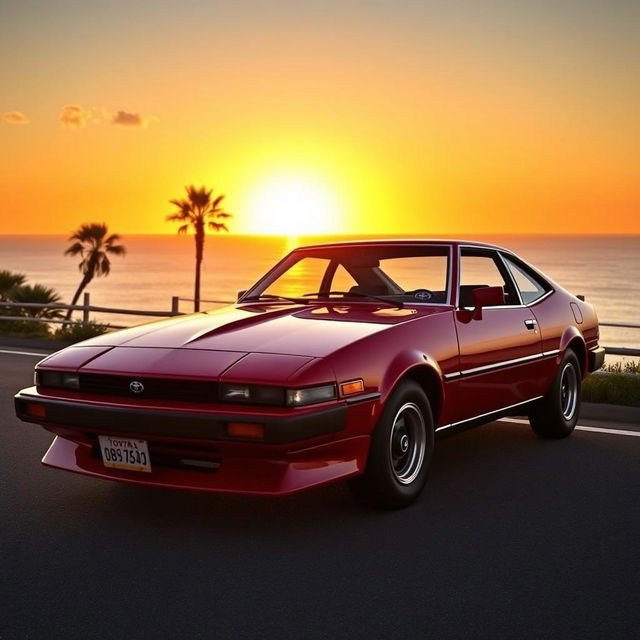 A beautifully restored Toyota Celica, showcasing its sleek lines and iconic design