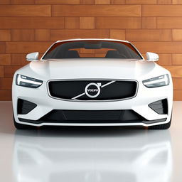 A 3D rendering of a sleek, modern white sports car with a low profile and sharp angles
