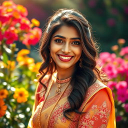 A stunning portrait of Rashmika Mandanna, showcasing her beautiful smile and expressive eyes