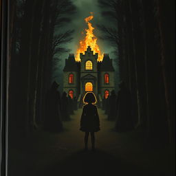 A dramatic book cover featuring the silhouette of a young girl standing in a dark, sparse forest